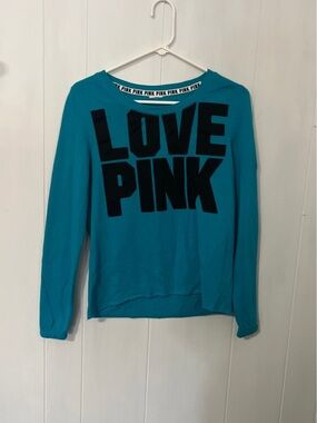 PINK blue crewneck sweater / PINK Victoria's Secret "LOVE PINK" Crewneck Sweater